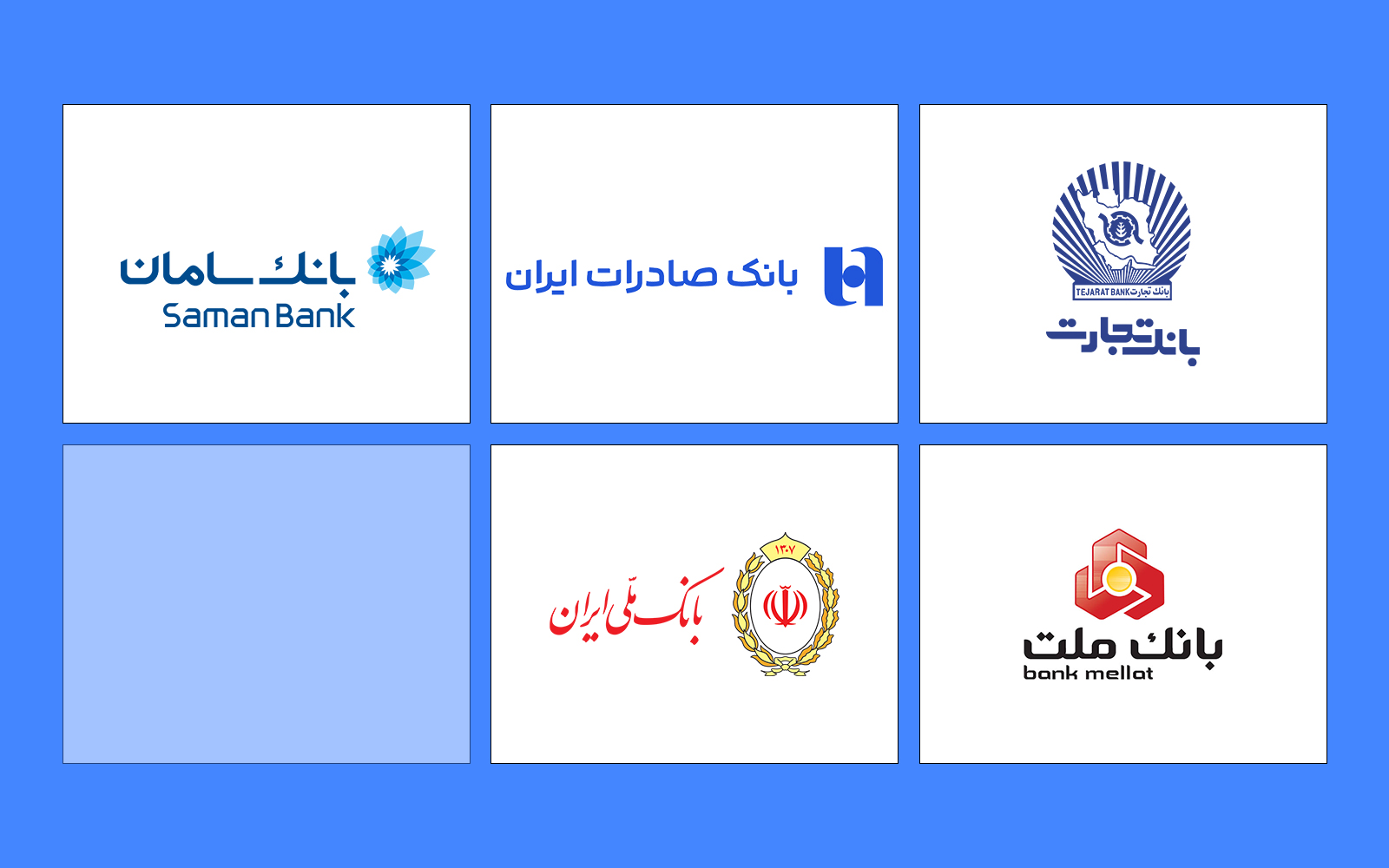 لوگوی پنج بانک منتخب برای عرضه ارز با کارت ملی