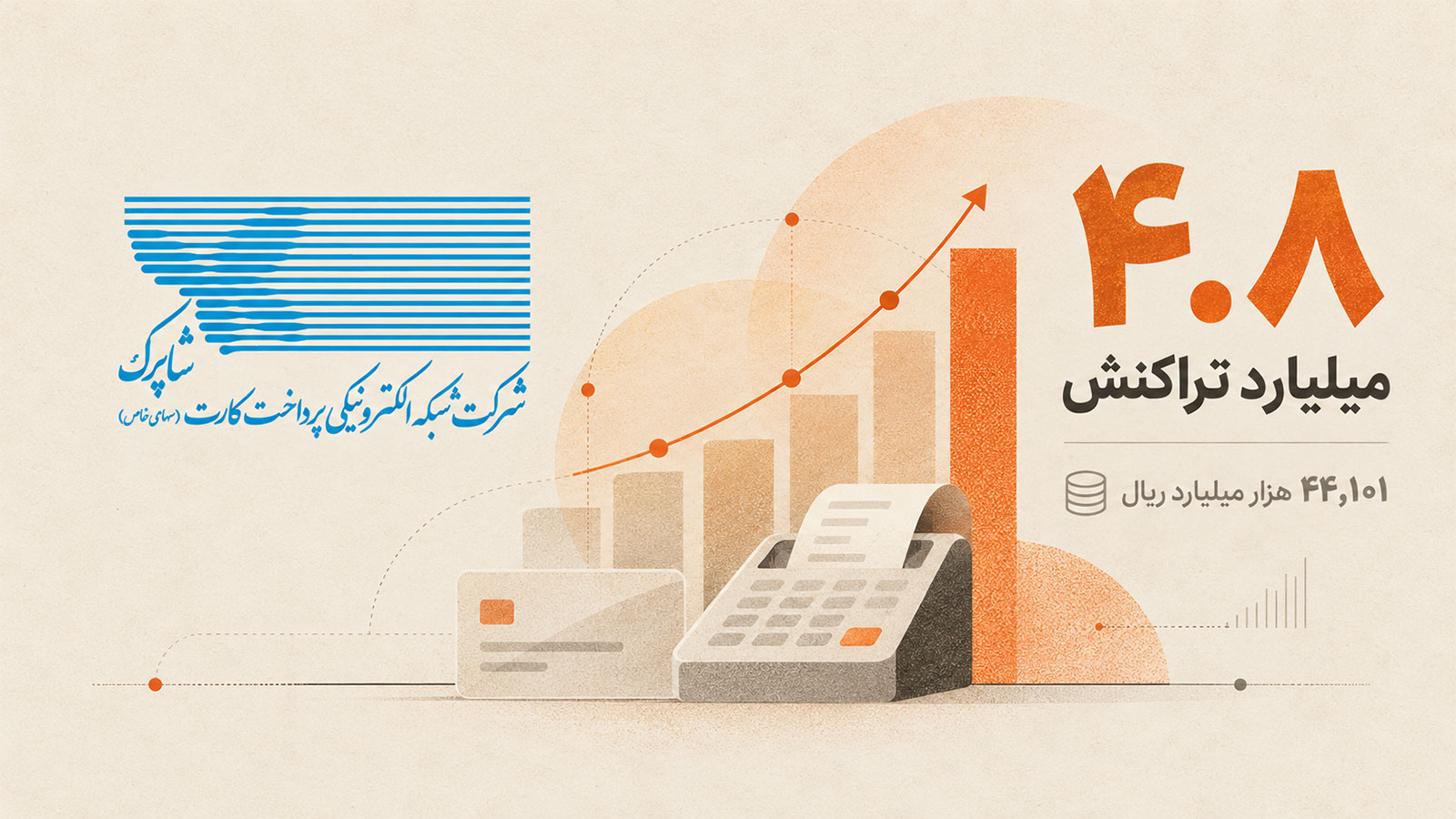 تصویرسازی گزارش شاپرک شهریور ۱۴۰۵ با اشاره به ۴.۸ میلیارد تراکنش در شبکه پرداخت
